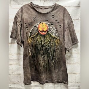Scary Pumpkin Head Skeleton‎ Tee...size M/L